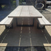 Set Nature dining table en Nature Bench x2