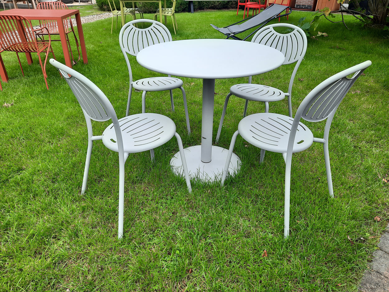 Set Thor ronde tafel Ø80 / Coupole Chair x4 - Cement