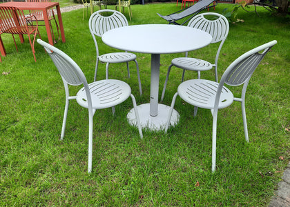 Set Thor ronde tafel Ø80 / Coupole Chair x4 - Cement