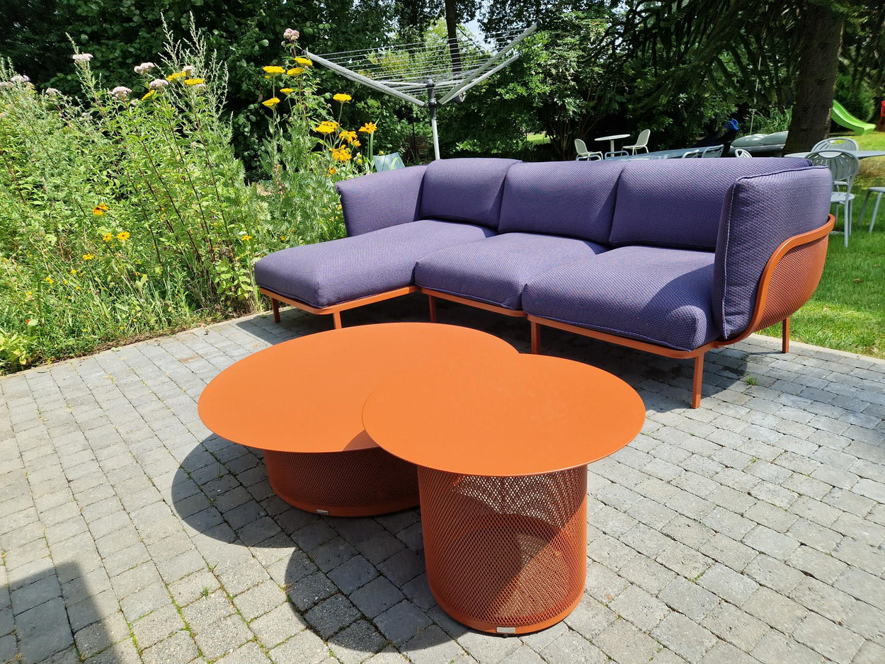 Set Cabla RVS - 3-seater sofa with daybed + 2 Coffee tables - Maple red