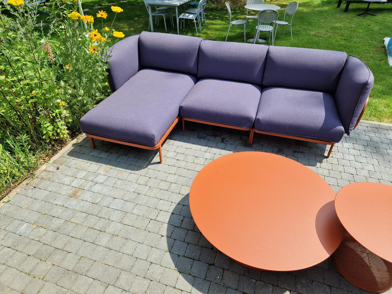 Set Cabla RVS - 3-seater sofa with daybed + 2 Coffee tables - Maple red