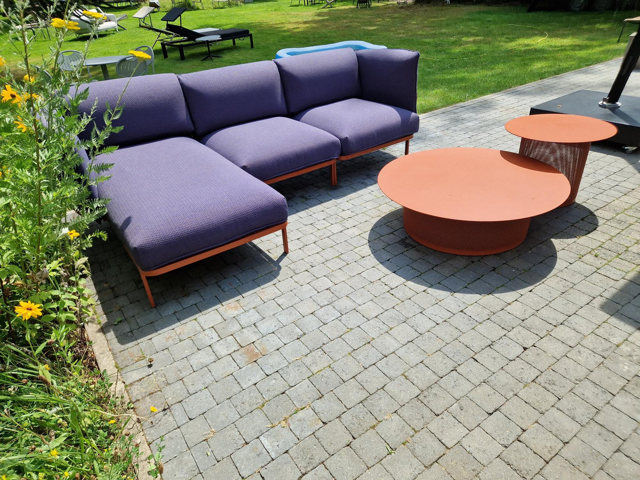 Set Cabla RVS - 3-seater sofa with daybed + 2 Coffee tables - Maple red