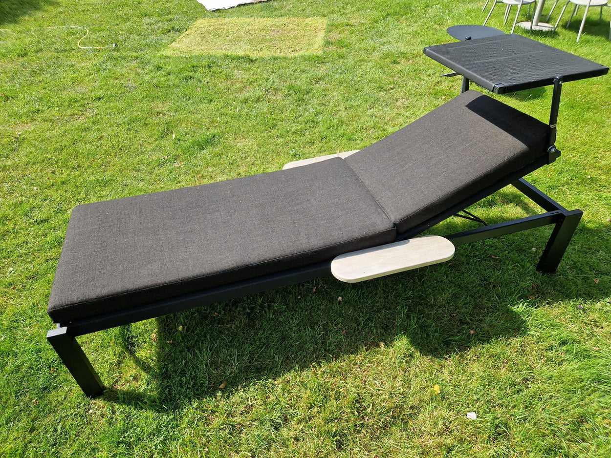 Set Shine Sunbed Aluminium met verborgen wieltjes - Black