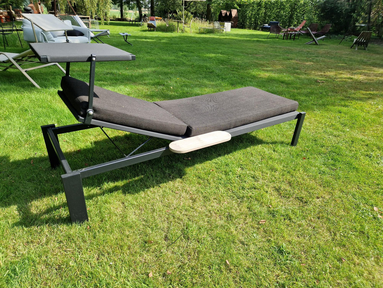 Set Shine Sunbed Aluminium met verborgen wieltjes - Black