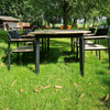 Set Shine Table Aluminium + 4x Shine armchair / teak - Black