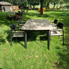 Set Shine Table Aluminium + 4x Shine armchair / teak - Black