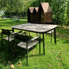 Set Shine Table Aluminium + 4x Shine armchair / teak - Black