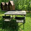 Set Shine Table Aluminium + 4x Shine armchair / teak - Black