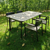 Set Shine Table Aluminium + 4x Shine armchair / teak - Black