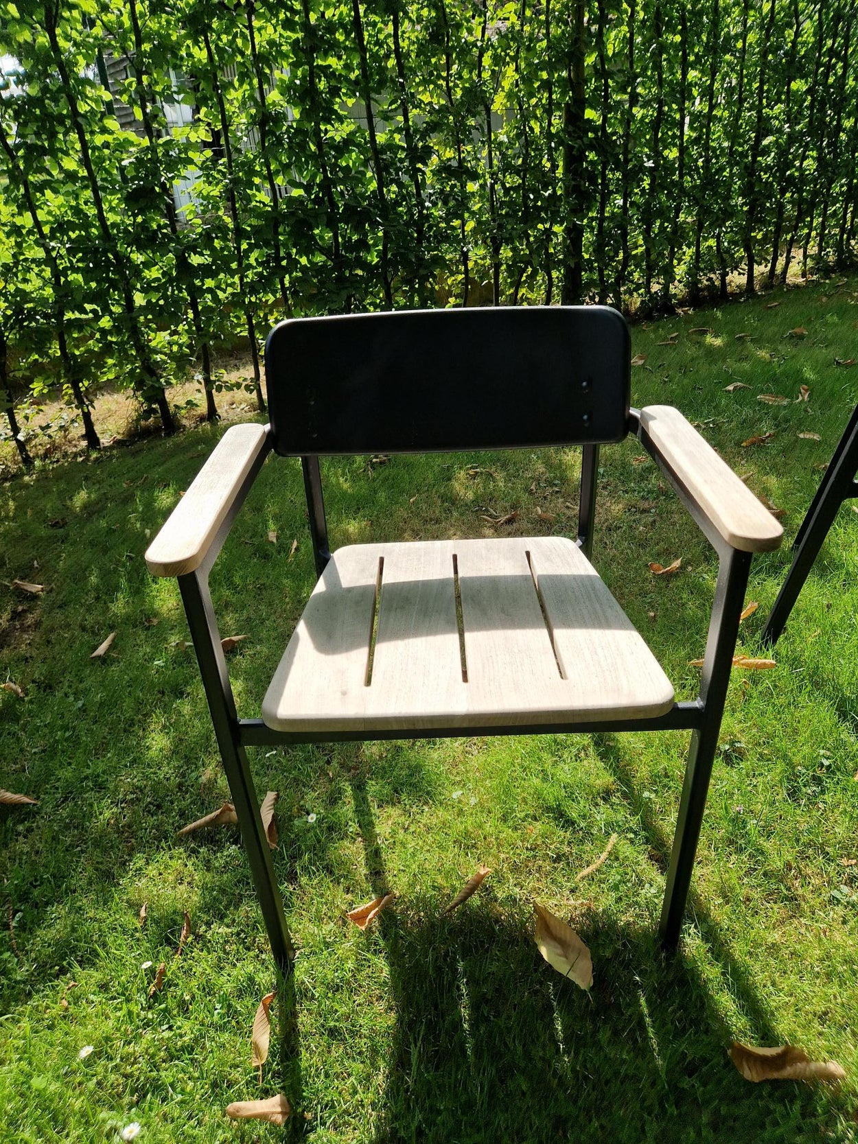 Set Shine Table Aluminium + 4x Shine armchair / teak - Black