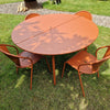 Set Plus4 tafel Ø138cm verlengbaar + 60 cm, Code chair x4 - Maple red