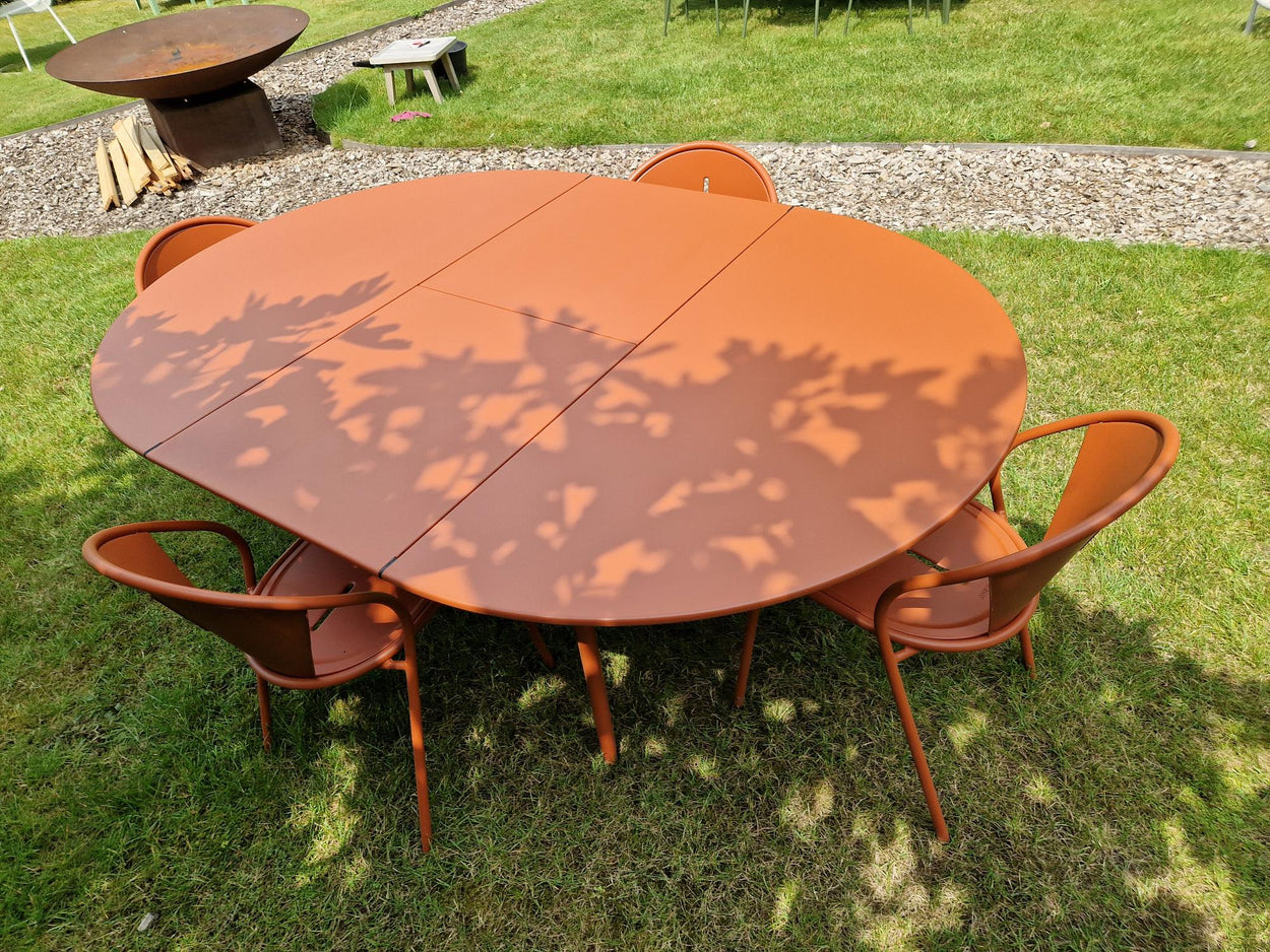 Set Plus4 tafel Ø138cm verlengbaar + 60 cm, Code chair x4 - Maple red