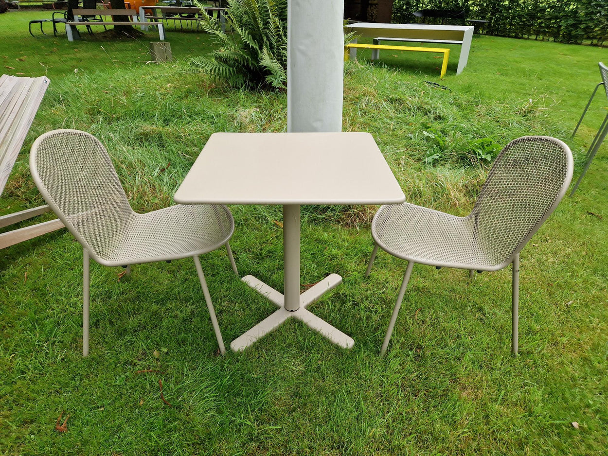 Set Darwin tafel 70x70 + Ronda X stoelen x2 - Taupe