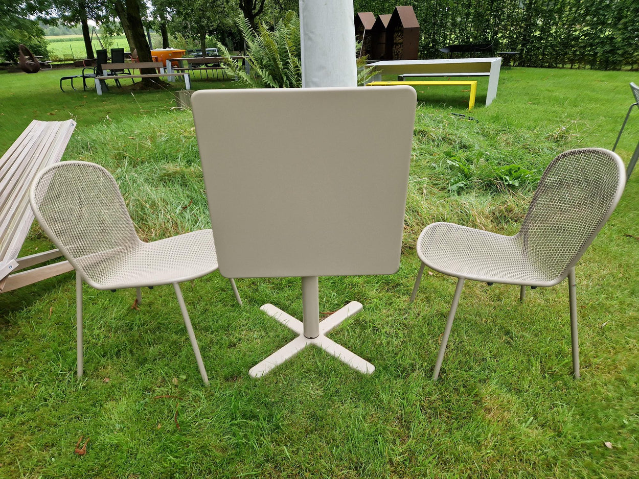 Set Darwin tafel 70x70 + Ronda X stoelen x2 - Taupe