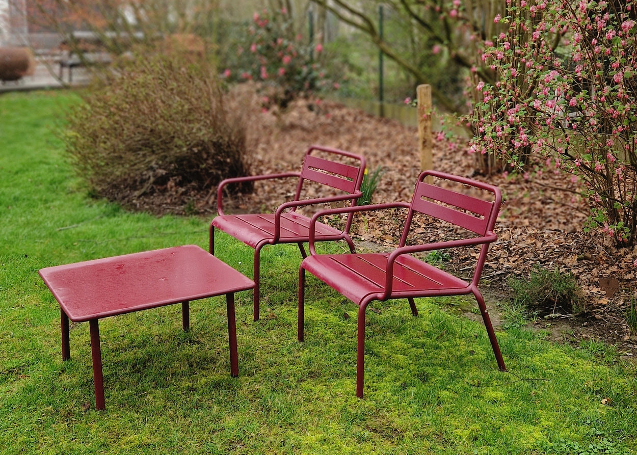 Set Star Lounge stoelen x2 + Darwin Coffee tafel 70x70 - Intense Red