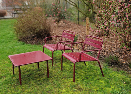 Set Star Lounge stoelen x2 + Darwin Coffee tafel 70x70 - Intense Red