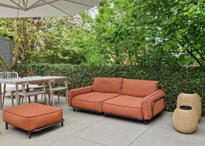 The Lounge - Module A + pouf - Chocolade bruin/Heritage rust