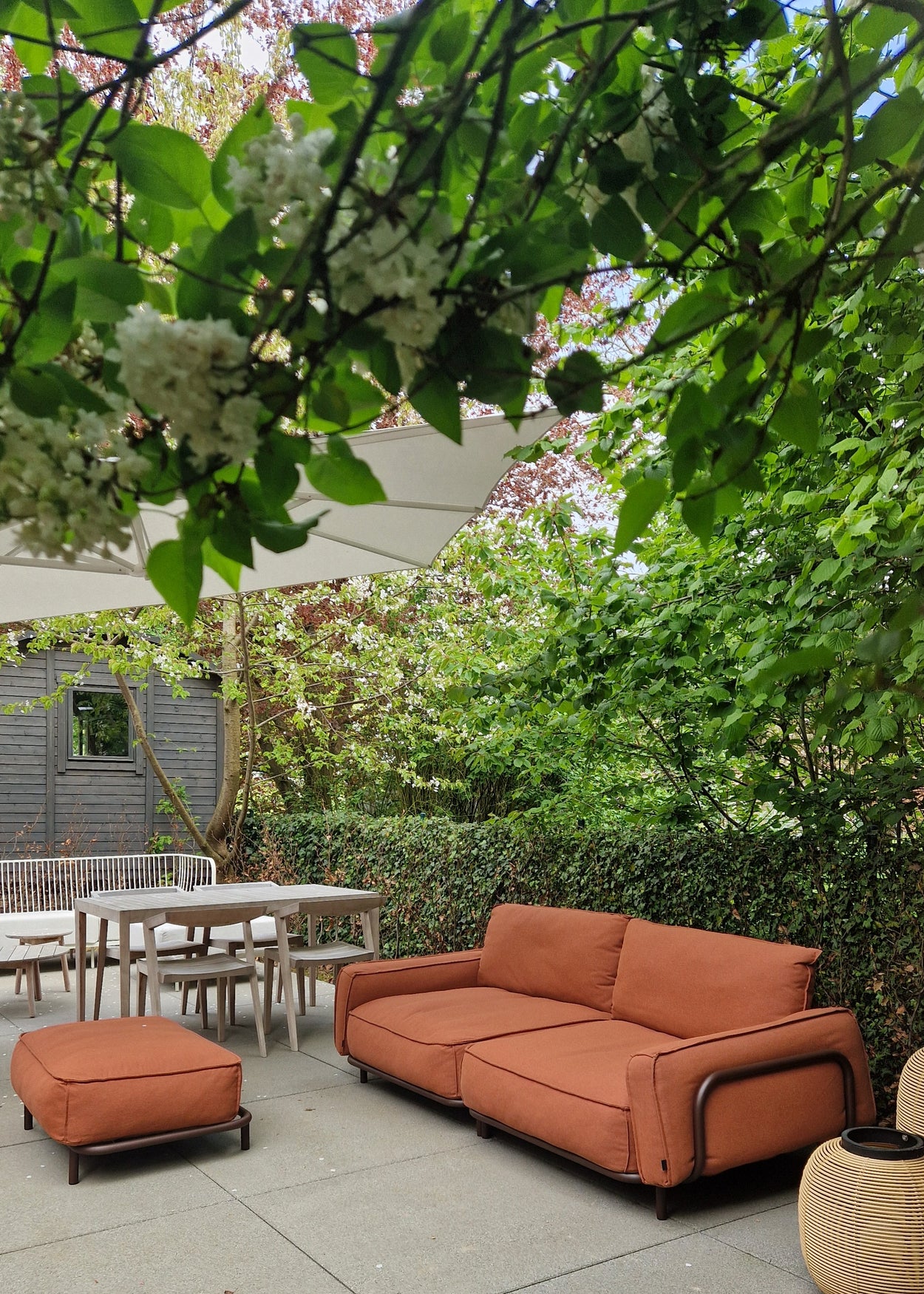 The Lounge - Module A + pouf - Chocolade bruin/Heritage rust