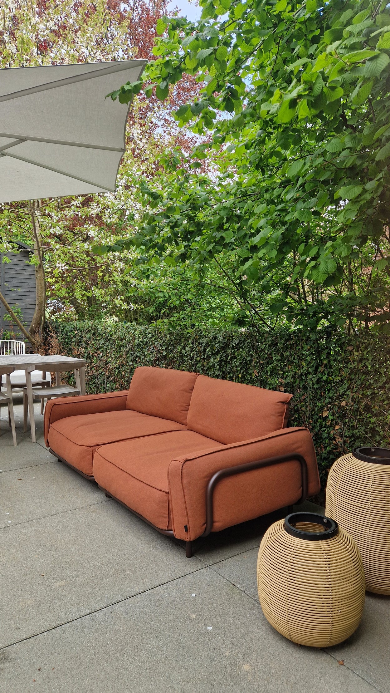The Lounge - Module A + pouf - Chocolade bruin/Heritage rust