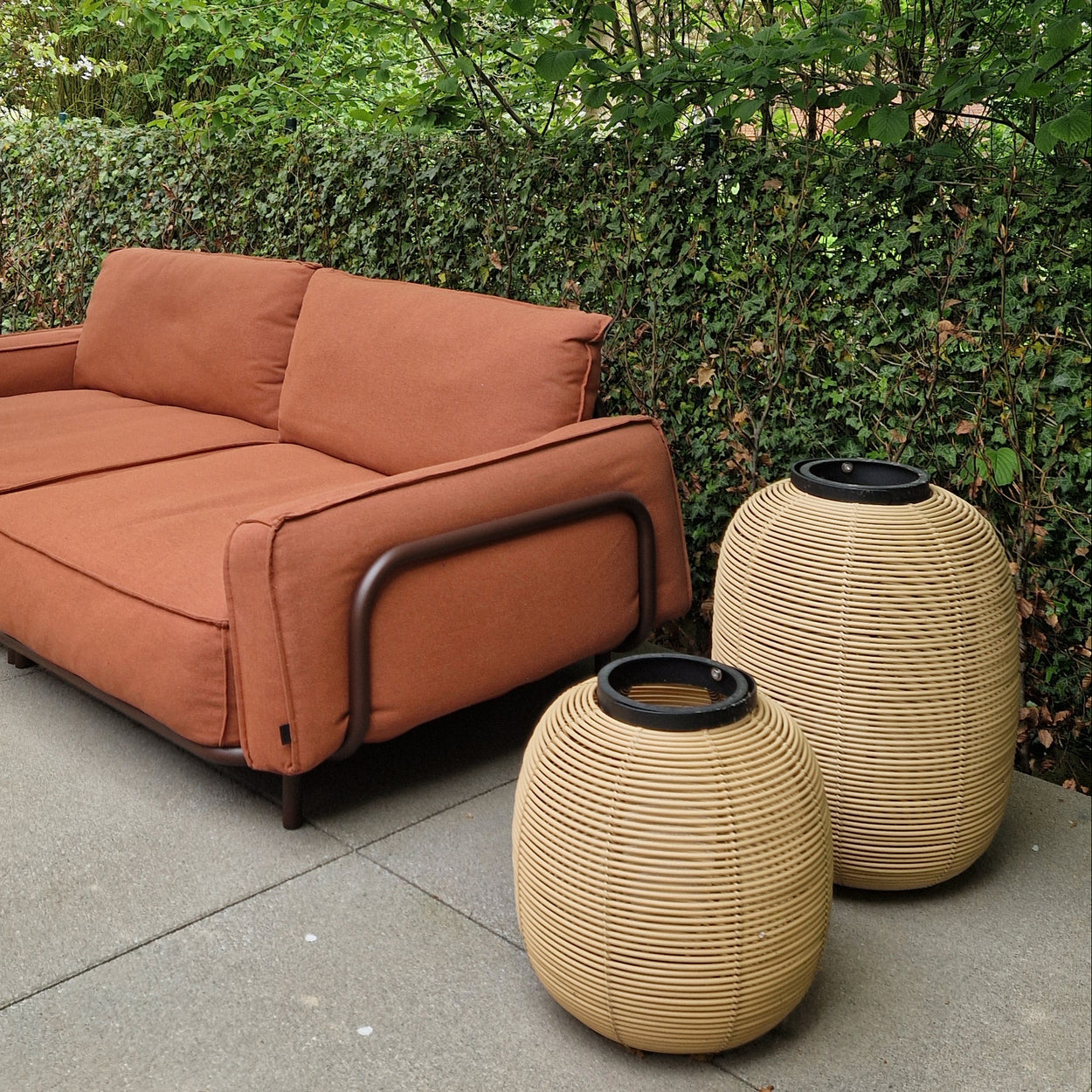 The Lounge - Module A + pouf - Chocolade bruin/Heritage rust