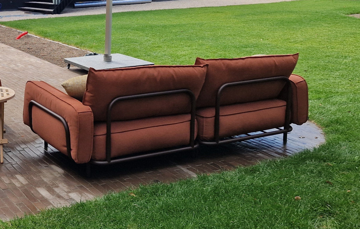 The Lounge - Module A + pouf - Chocolade bruin/Heritage rust