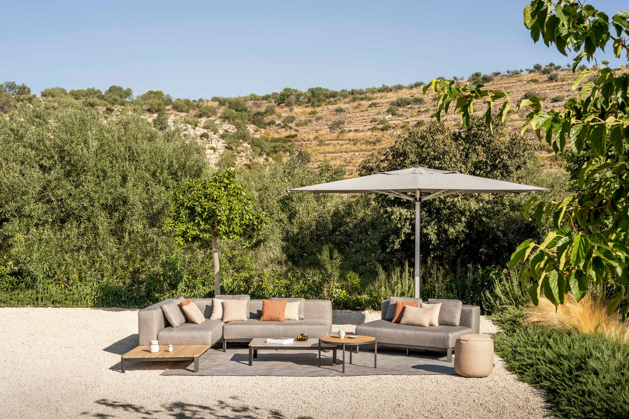 Mauroo - Long sofa with table - White