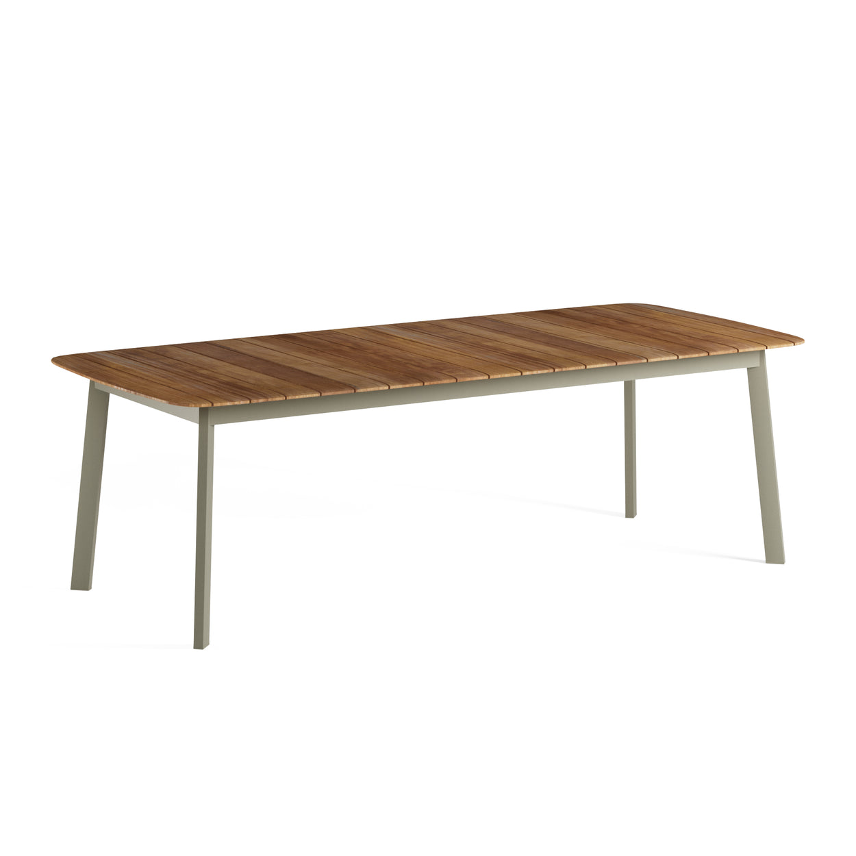 Shine Table rechthoek Aluminium + Teak top - 225x100