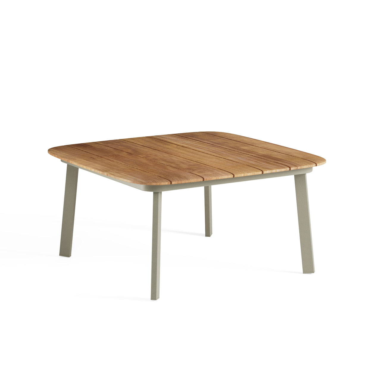 Shine Coffee table Aluminium + Teak top
