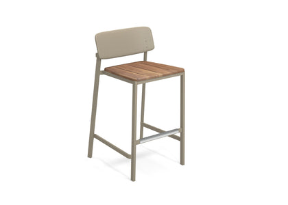 Shine Barkruk Aluminium + Teak / 2 stuks