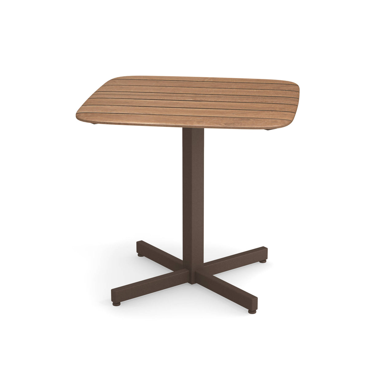 Shine table vierkant Aluminium + Teak