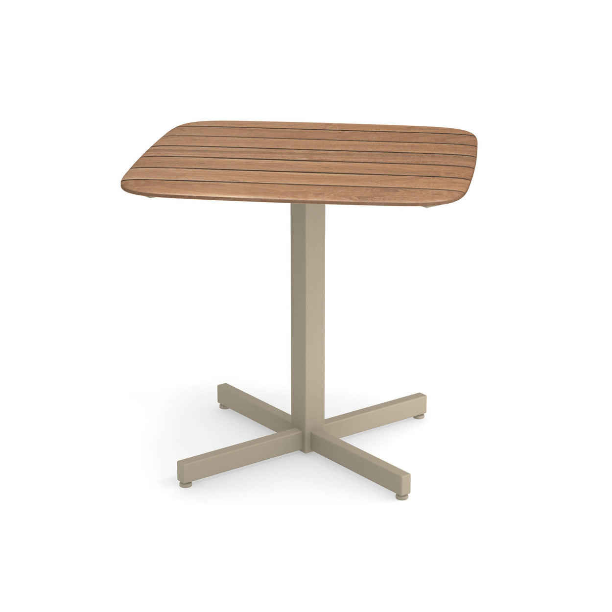 Shine table vierkant Aluminium + Teak