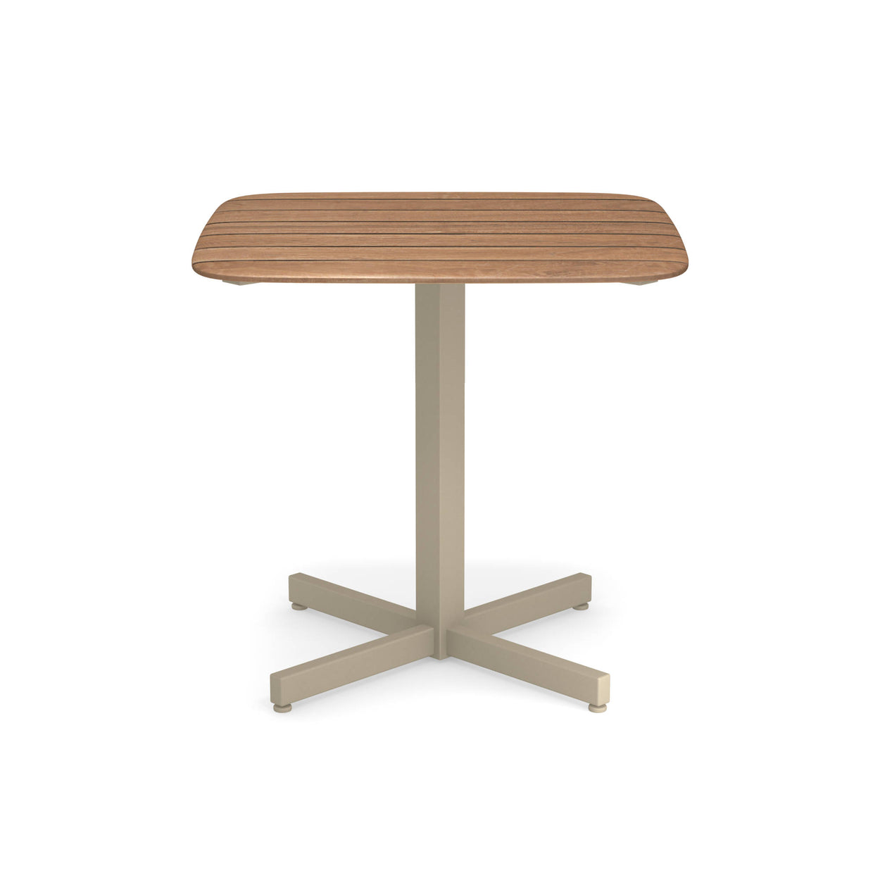 Shine table vierkant Aluminium + Teak