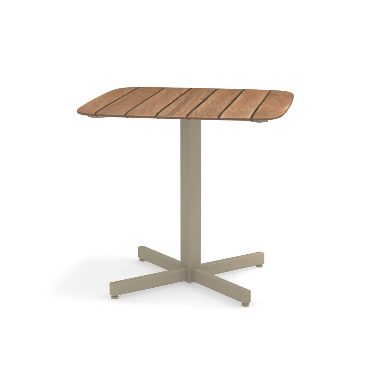 Shine table vierkant Aluminium + Teak