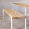 Set Str'8 Table 240cm + Str'8 Three bench + 4x Lyze chair aluminium / 4x kussen Lyze