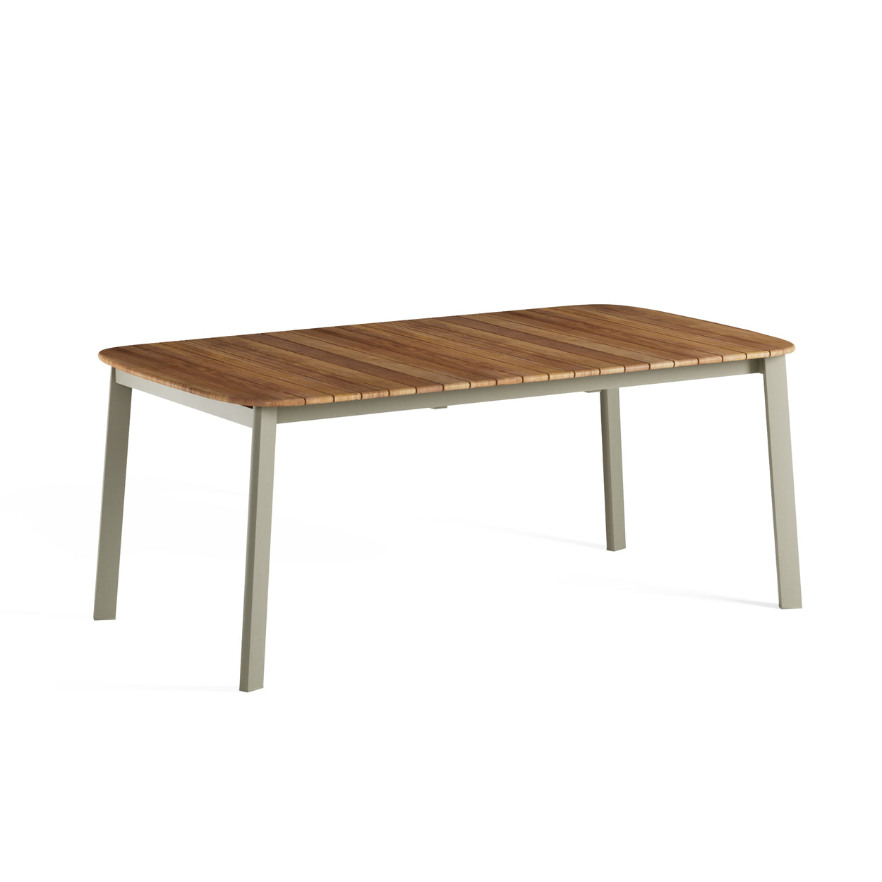 Shine Tafel 180x100 verlengbaar+56+56 Aluminium + Teak top