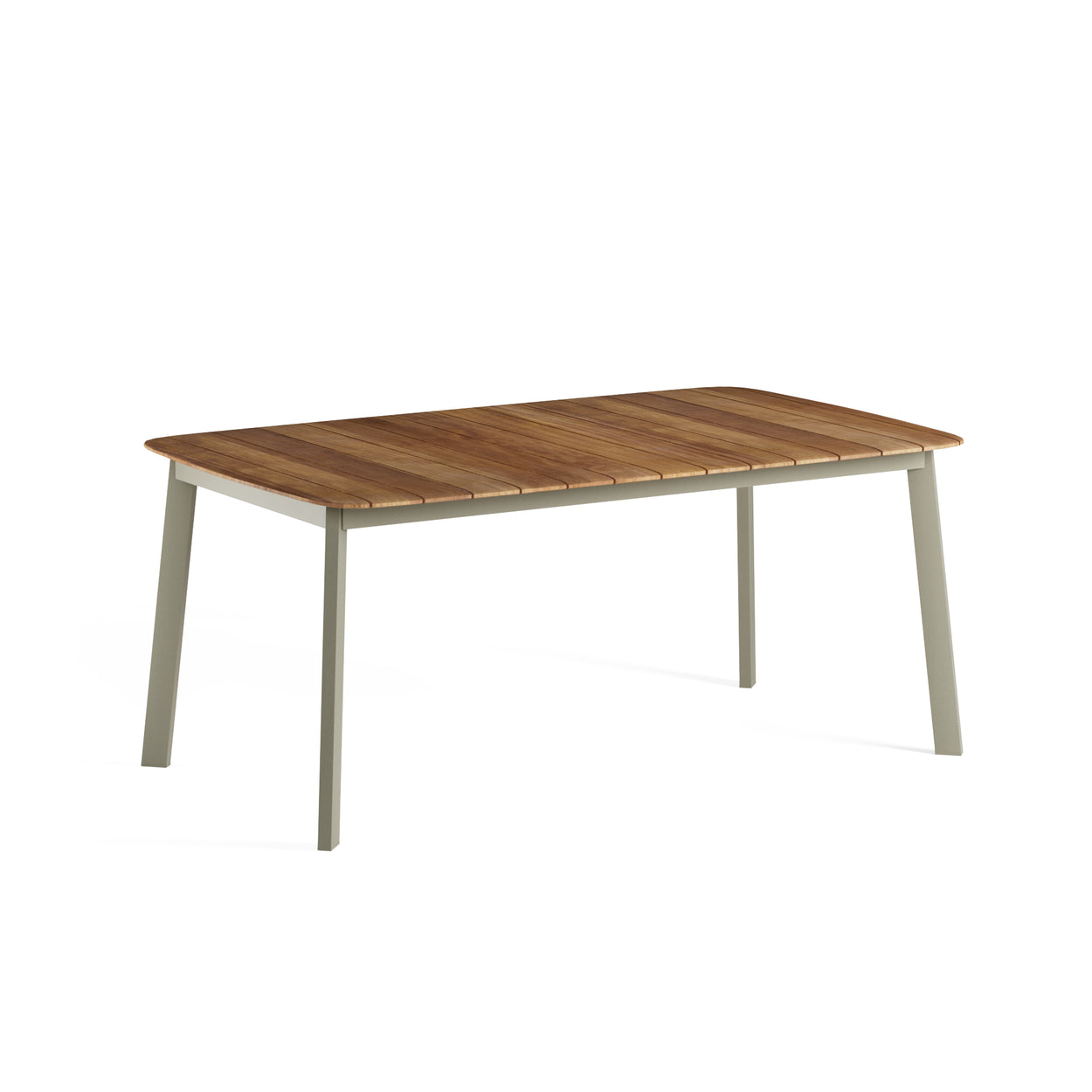 Shine Table rechthoek Aluminium + Teak top - 166x100