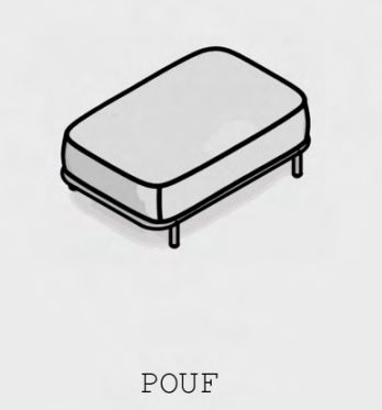 The Lounge - Module A + pouf - Chocolade bruin/Heritage rust