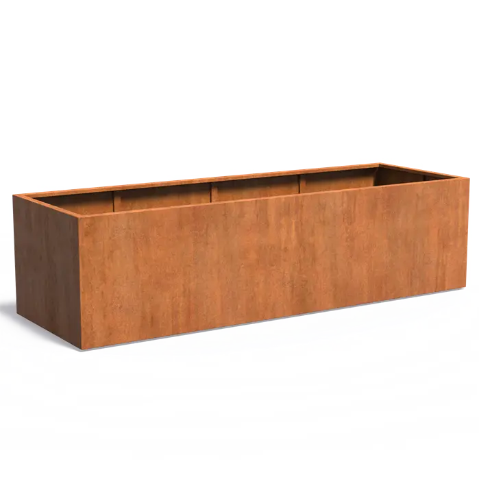 Buitenpotten Carrez zonder bodem - Cortenstaal - Rechthoek