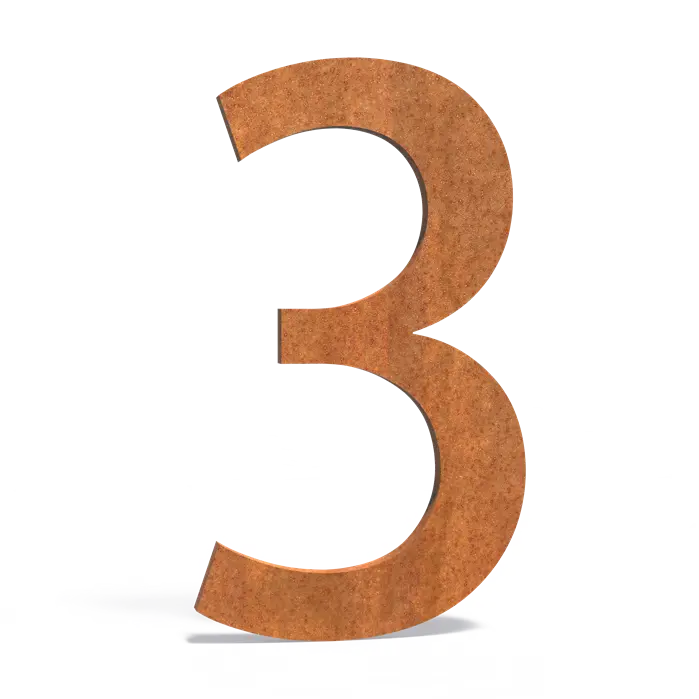 Huisnummers en letters brievenbussen - Cortenstaal