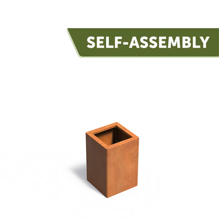 Buitenpotten Carrez Connect zonder bodem - Cortenstaal - vierkant