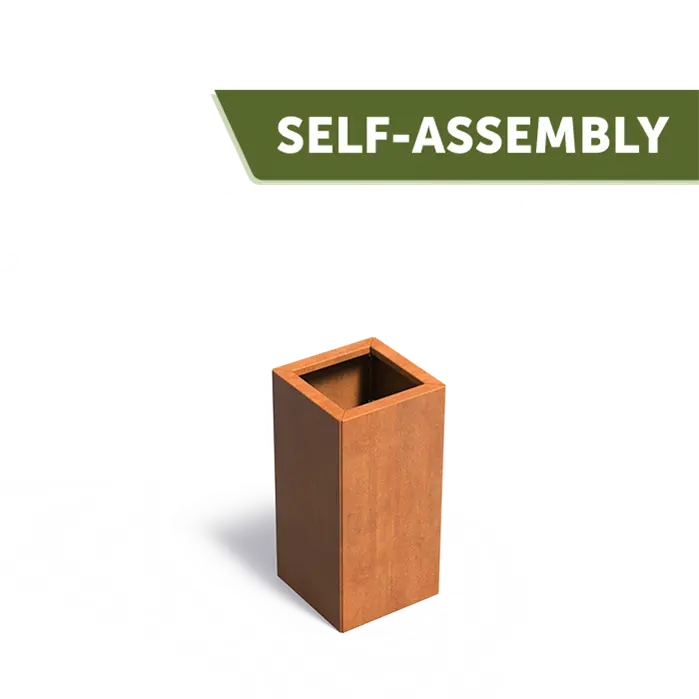 Buitenpotten Carrez Connect zonder bodem - Cortenstaal - vierkant