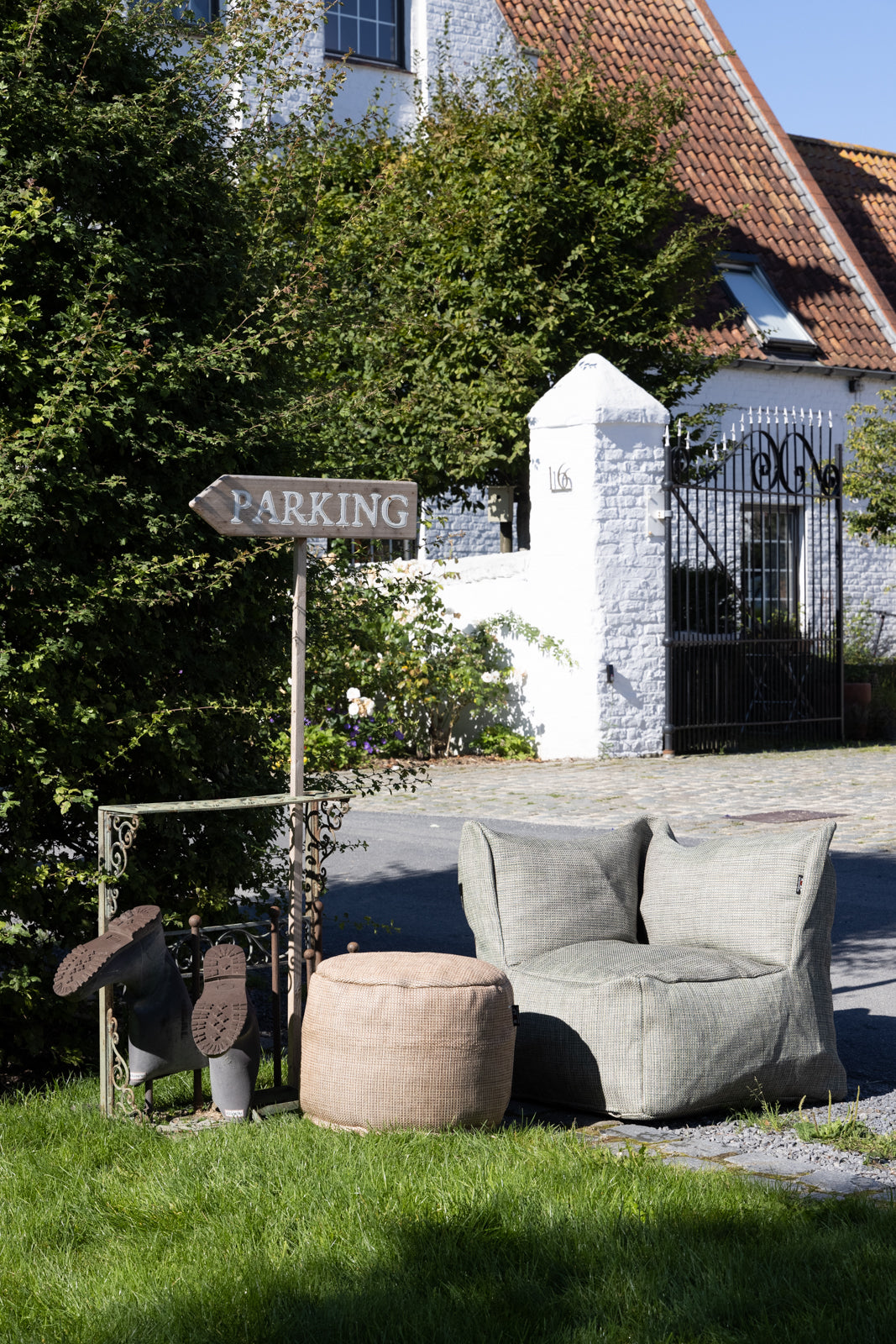 Dotty Poef rond 50cm out/indoor - Gold