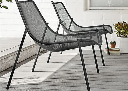 Set Round Lounge chair x2 + Terramare smart table - Black