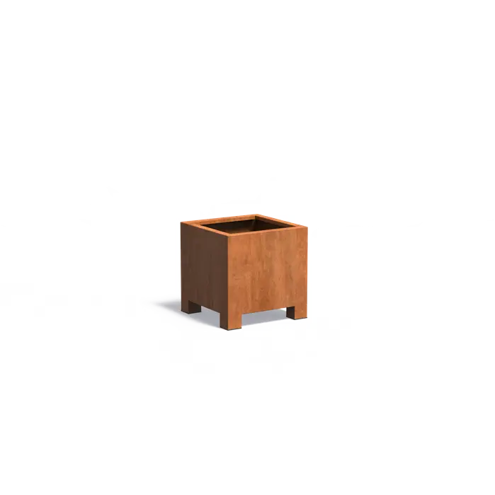 Buitenpotten Carrez met poten - Cortenstaal - vierkant