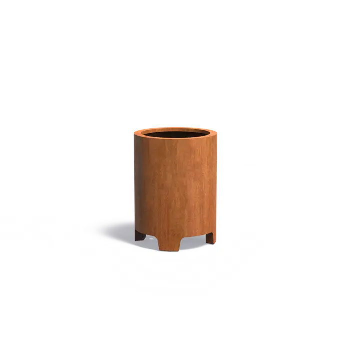 Buitenpot Circum met poten - Cortenstaal