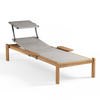 Shine Sunbed Teak met verborgen wieltjes