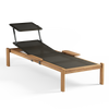 Shine Sunbed Teak met verborgen wieltjes
