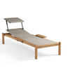 Shine Sunbed Teak met verborgen wieltjes