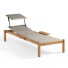 Shine Sunbed Teak met verborgen wieltjes