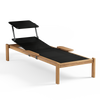 Shine Sunbed Teak met verborgen wieltjes
